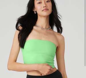 Alo Yoga Alosoft Convertible Sunkissed Bandeau Tank Top in med